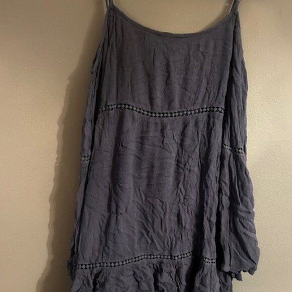 Patrons of Peace Blue Cold Shoulder Dress - Picture 1 of 4